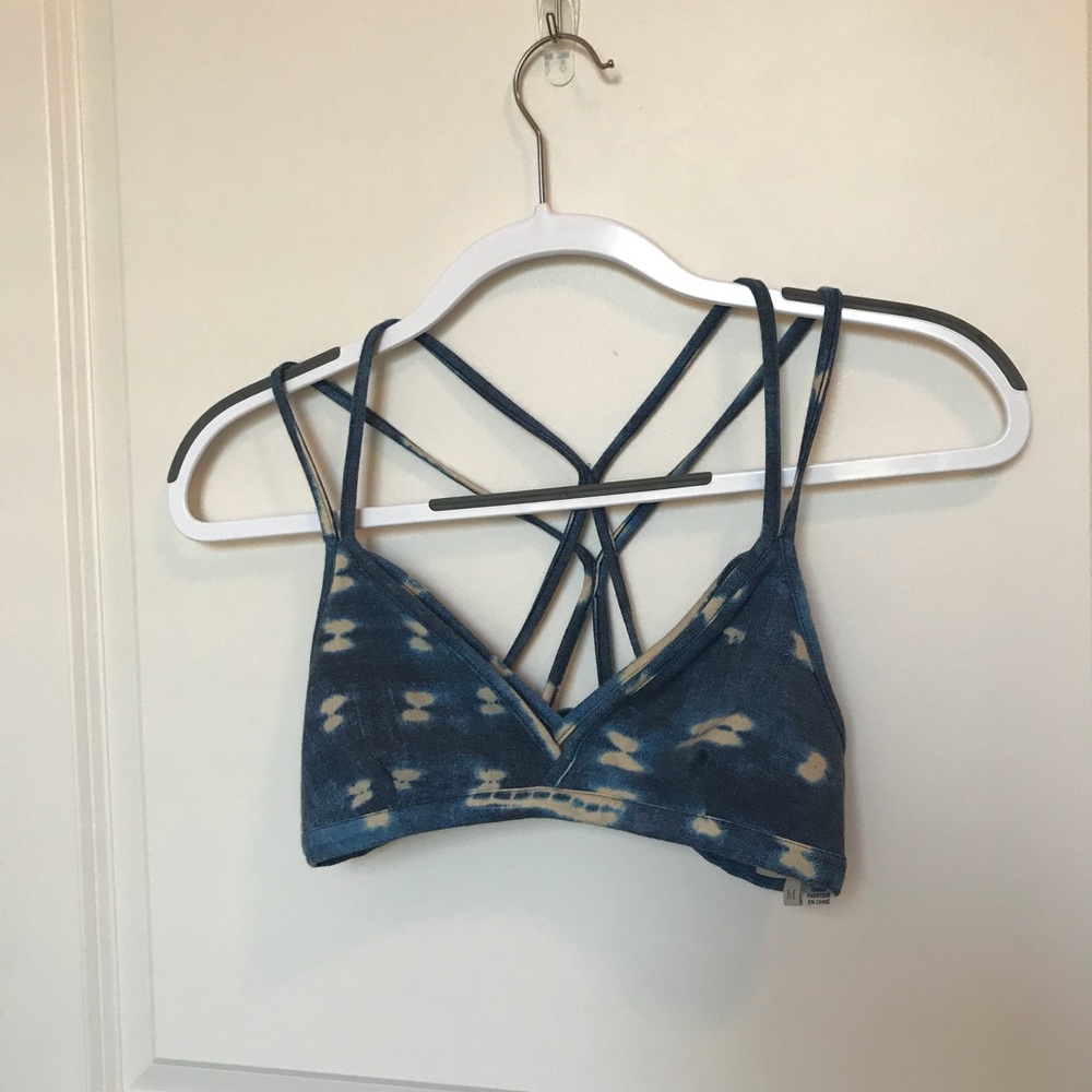 Blue and Tan tye-die bralette